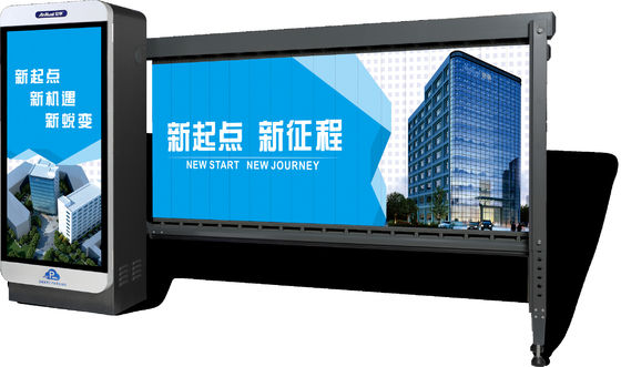 comprar Puerta de barrera de boom de longitud de brazo personalizable con potencia de luz LED de 200W y tamaño de pantalla de publicidad de 440x868mm online manufacture