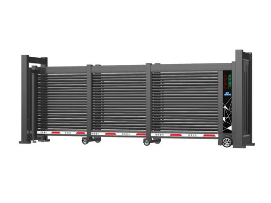 Automatic Industrial Telescopic Sliding Gate With DC24V Brushless Motor Max 25 Meters Aluminum Alloy