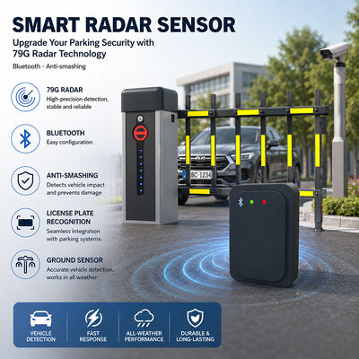 Bluetooth barricada Anti-aplastamiento Radar reconocimiento de matrícula aparcamiento 79G Detector de Radar Sensor de tierra