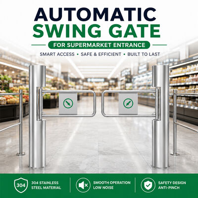 Puerta giratoria automática del supermercado con detección de sensores y solución de control de acceso
