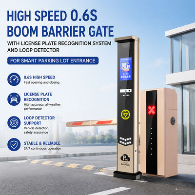 Barrera de estacionamiento de alta velocidad de 0.6s con sistema de reconocimiento de matrículas y detector de bucle para entrada de estacionamiento inteligente
