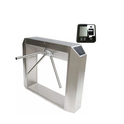 Puerta giratoria de trípode de acero inoxidable resistente a la humedad, fuente de alimentación de corriente alterna estándar, diseñada para un tráfico peatonal ordenado